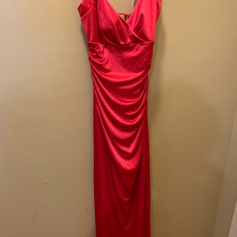 Hot pink tie around the neck with string back